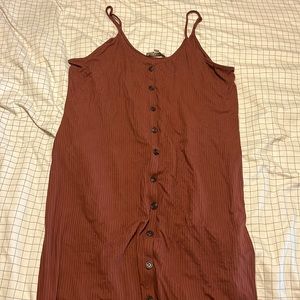 Burnt orange button down maxi dress